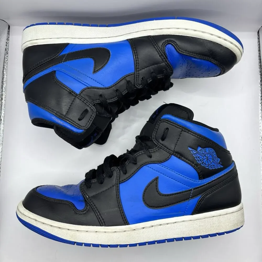 Men’s Size 9.5 - Nike Air Jordan 1 Mid Varsity Royal Black Blue DQ8426-042